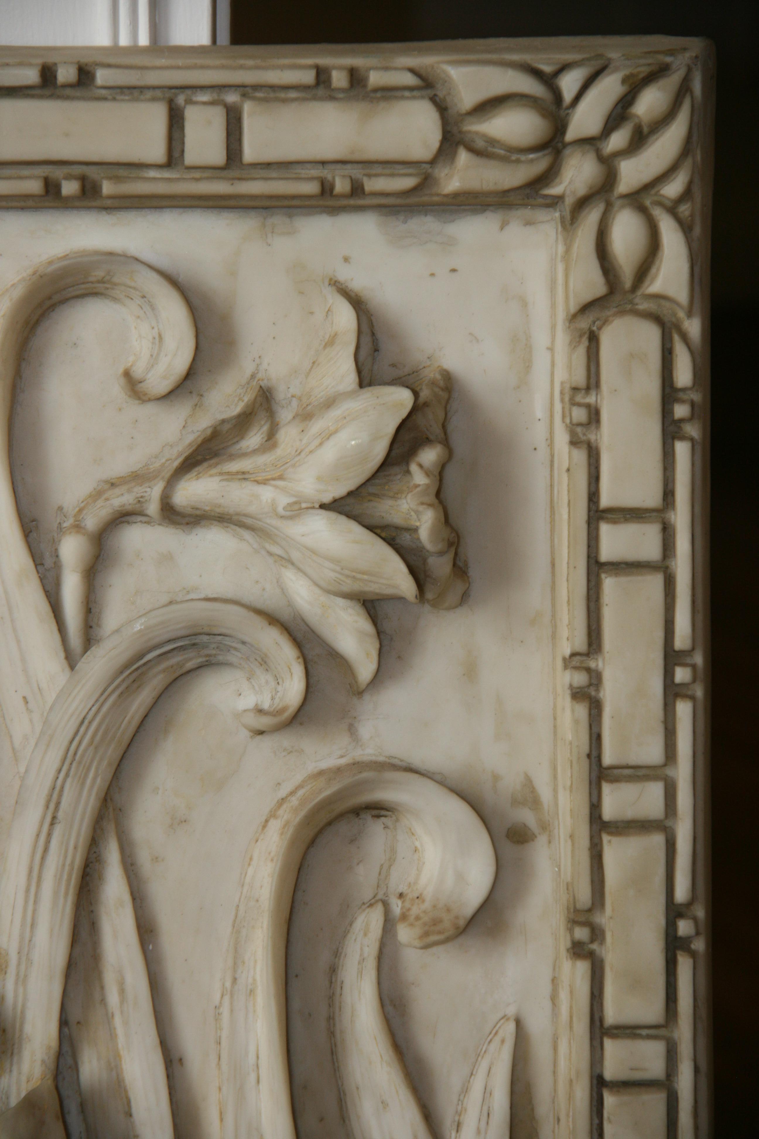 Italian Art Nouveau Style Sculptural Wall Panel For Sale 2