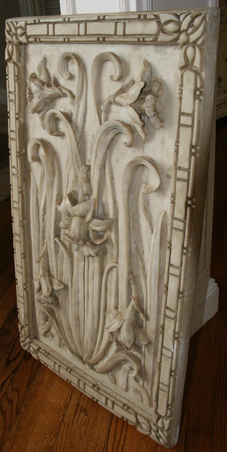 Italian Art Nouveau Style Sculptural Wall Panel For Sale at 1stDibs