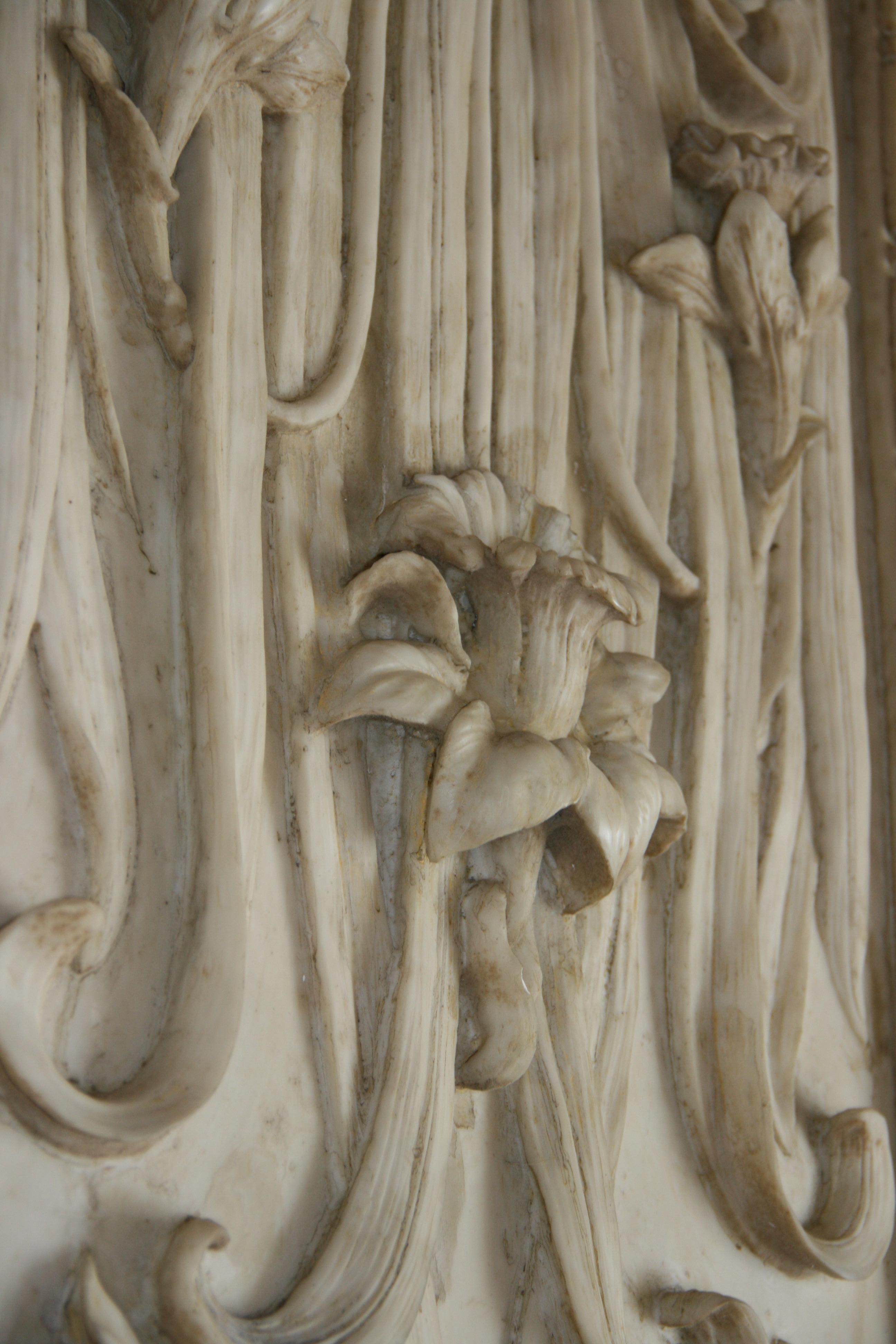 Italian Art Nouveau Style Sculptural Wall Panel For Sale 4