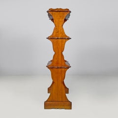 Italian Art Nouveau wooden bookshelf with three shelves, early 1900s