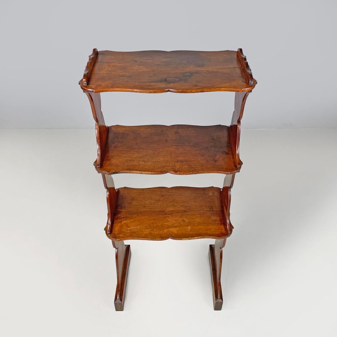 Bois Bibliothèque italienne Art Nouveau avec trois étagères, début des années 1900 en vente