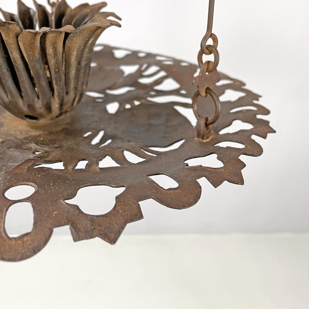 Lampadario italiano in ferro battuto Art Nouveau di Alessandro Mazzucotelli, anni 1910 in vendita 11