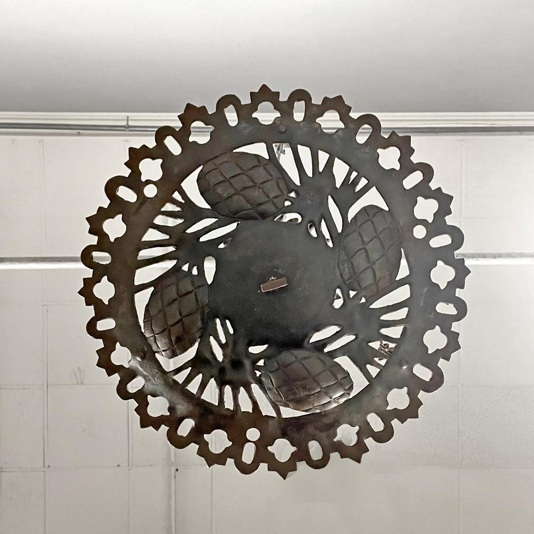 Lampadario italiano in ferro battuto Art Nouveau di Alessandro Mazzucotelli, anni 1910 In condizioni buone in vendita a MIlano, IT