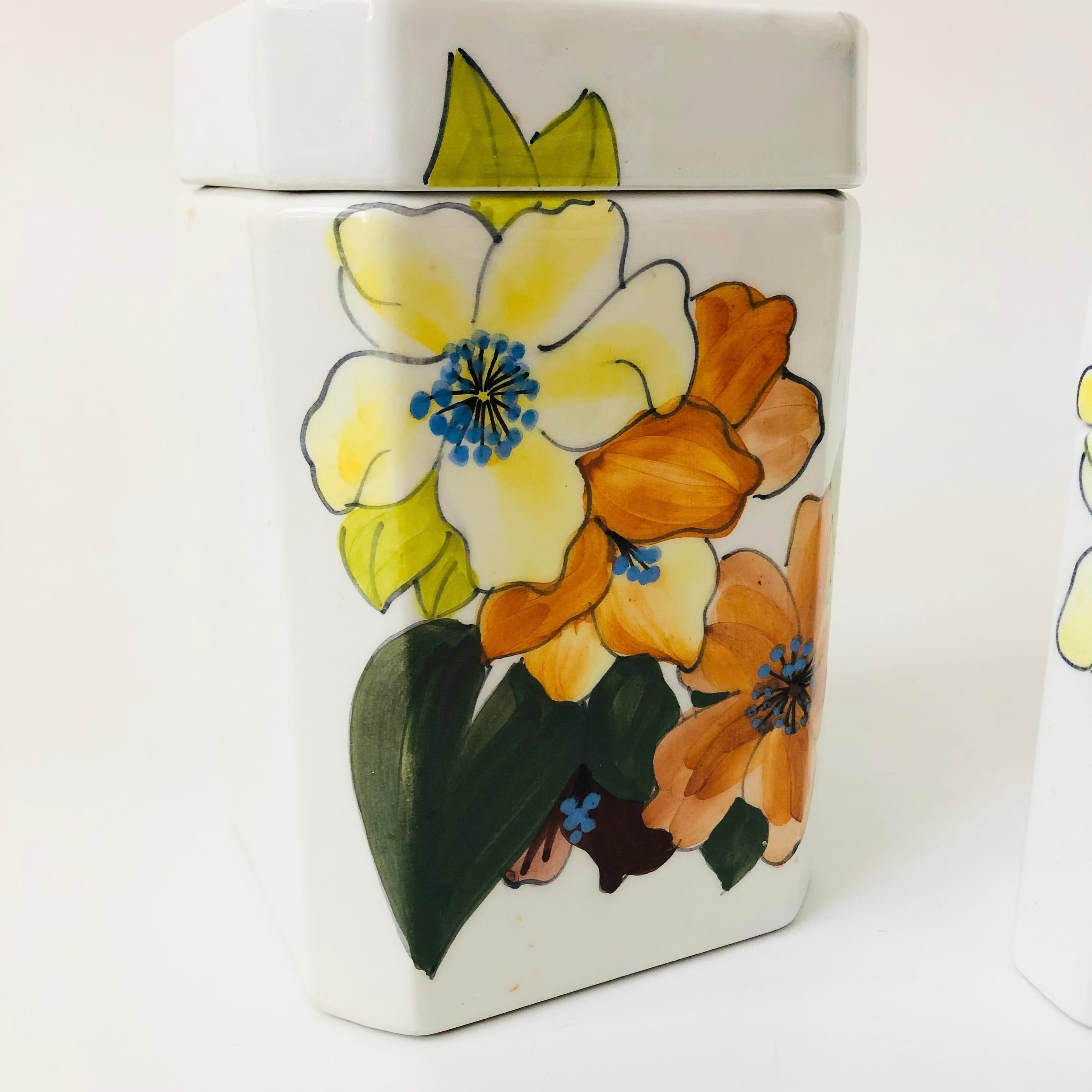 20th Century Italian Art Pottery Canisters - Set of 2