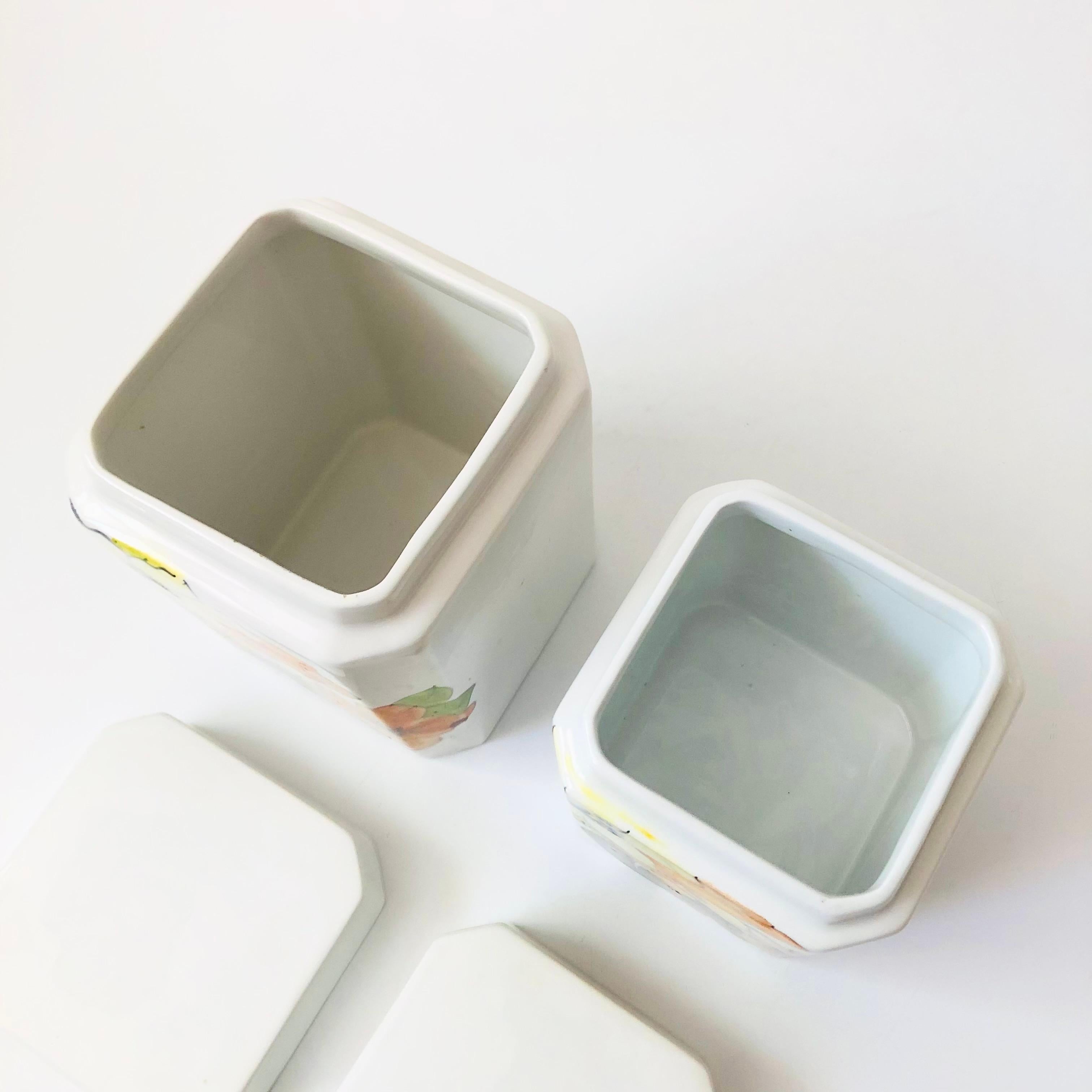 Italian Art Pottery Canisters - Set of 2 1