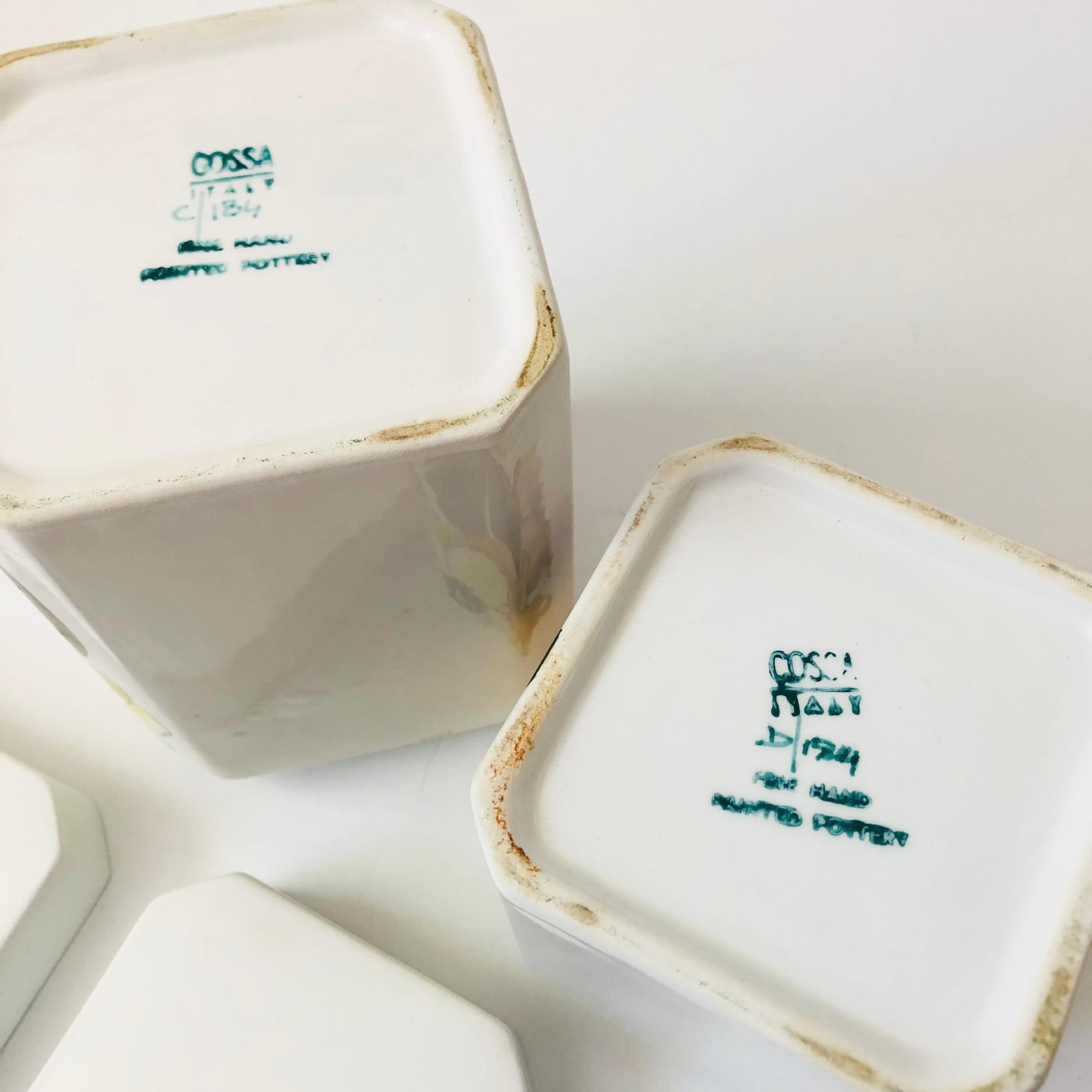 Italian Art Pottery Canisters - Set of 2 2