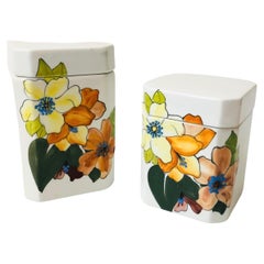Italian Art Pottery Canisters - Set of 2