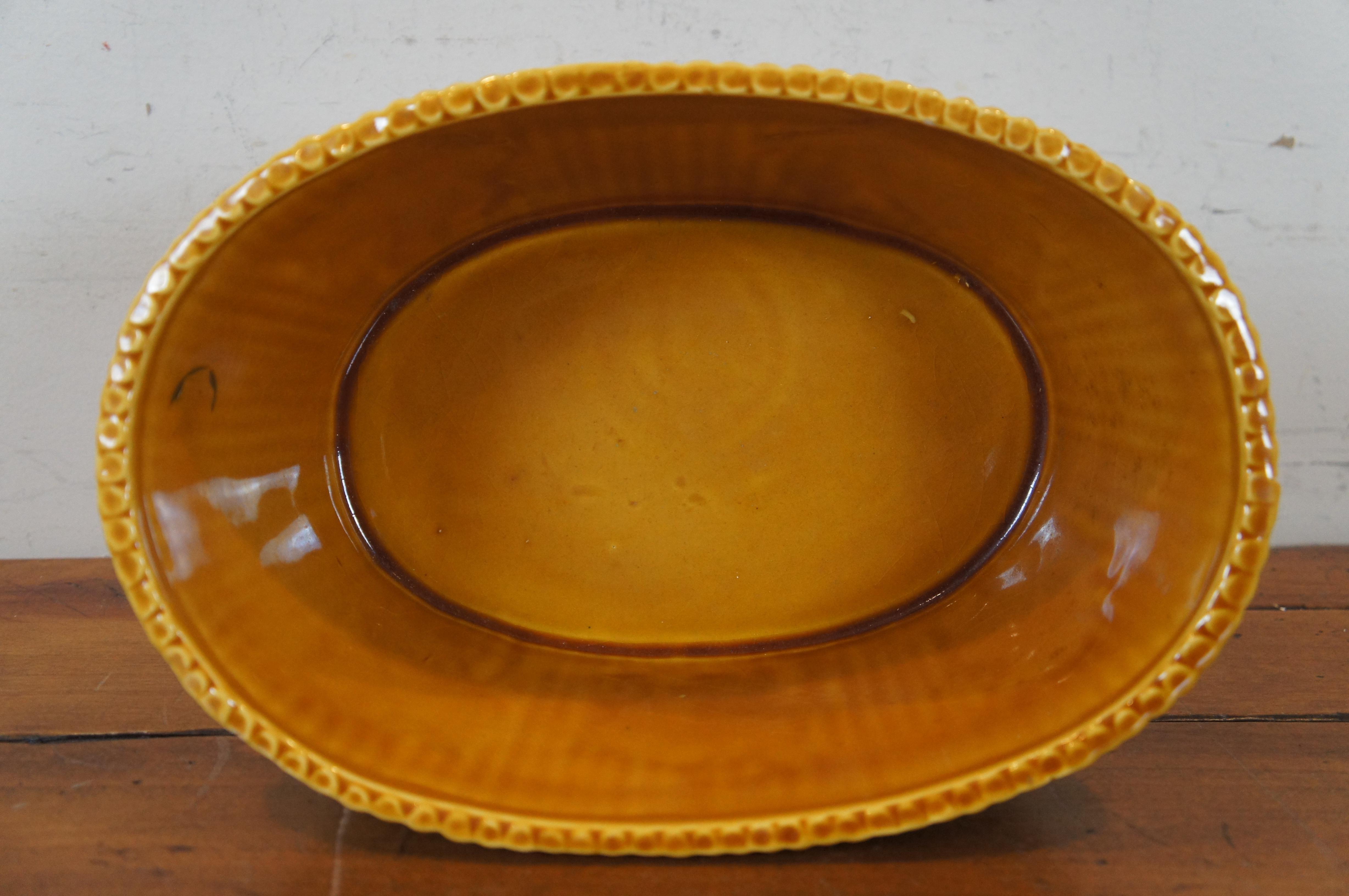 Italian Art Pottery Oval Centerpiece Basket Bowl Jardiniere Planter 11