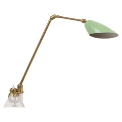 Lampe de bureau articulée italienne avec fixation à lampe, années 1950