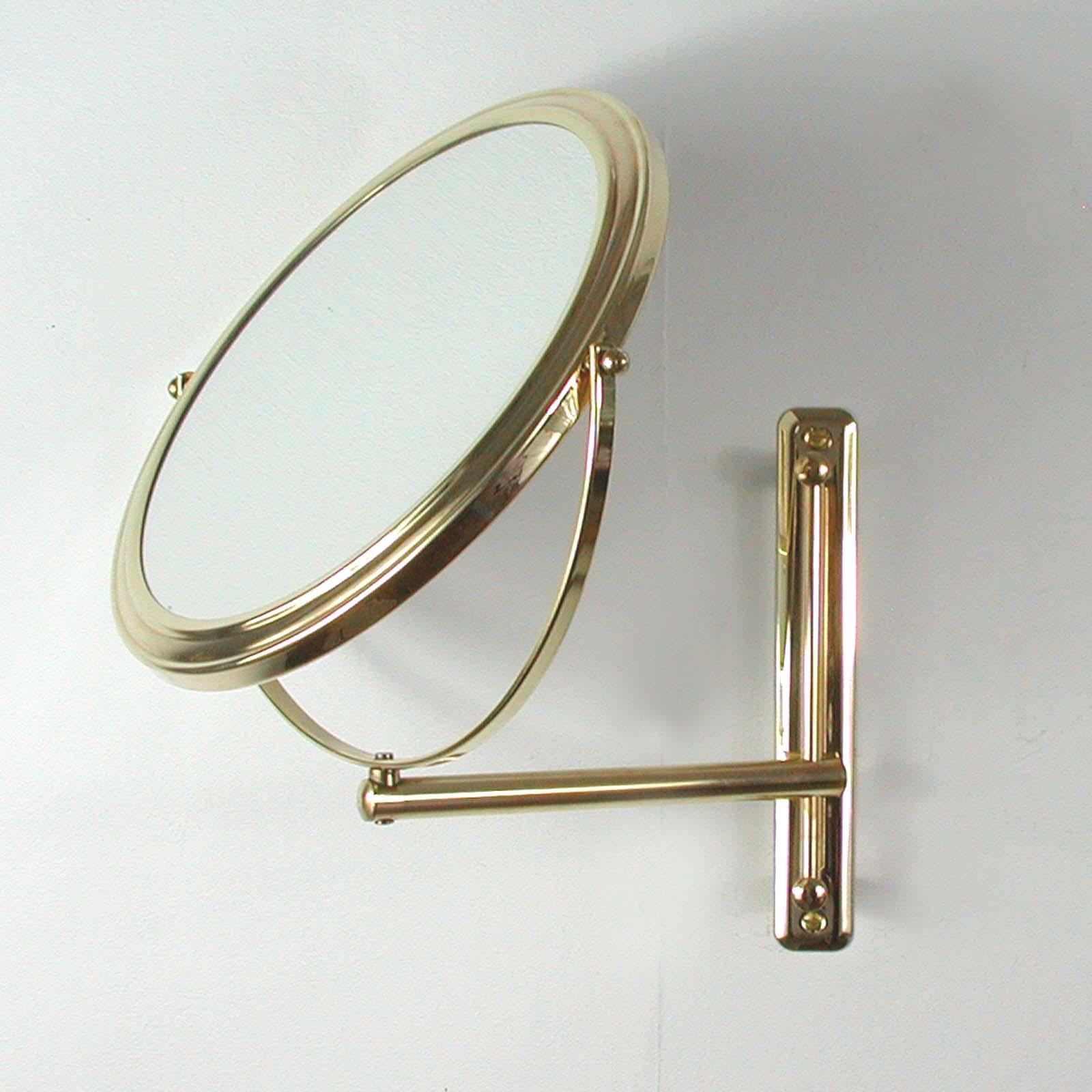 Italian Articulating and Adjustable Brass Vanity 2-Sided Wall Mirror, 1950s For Sale 7