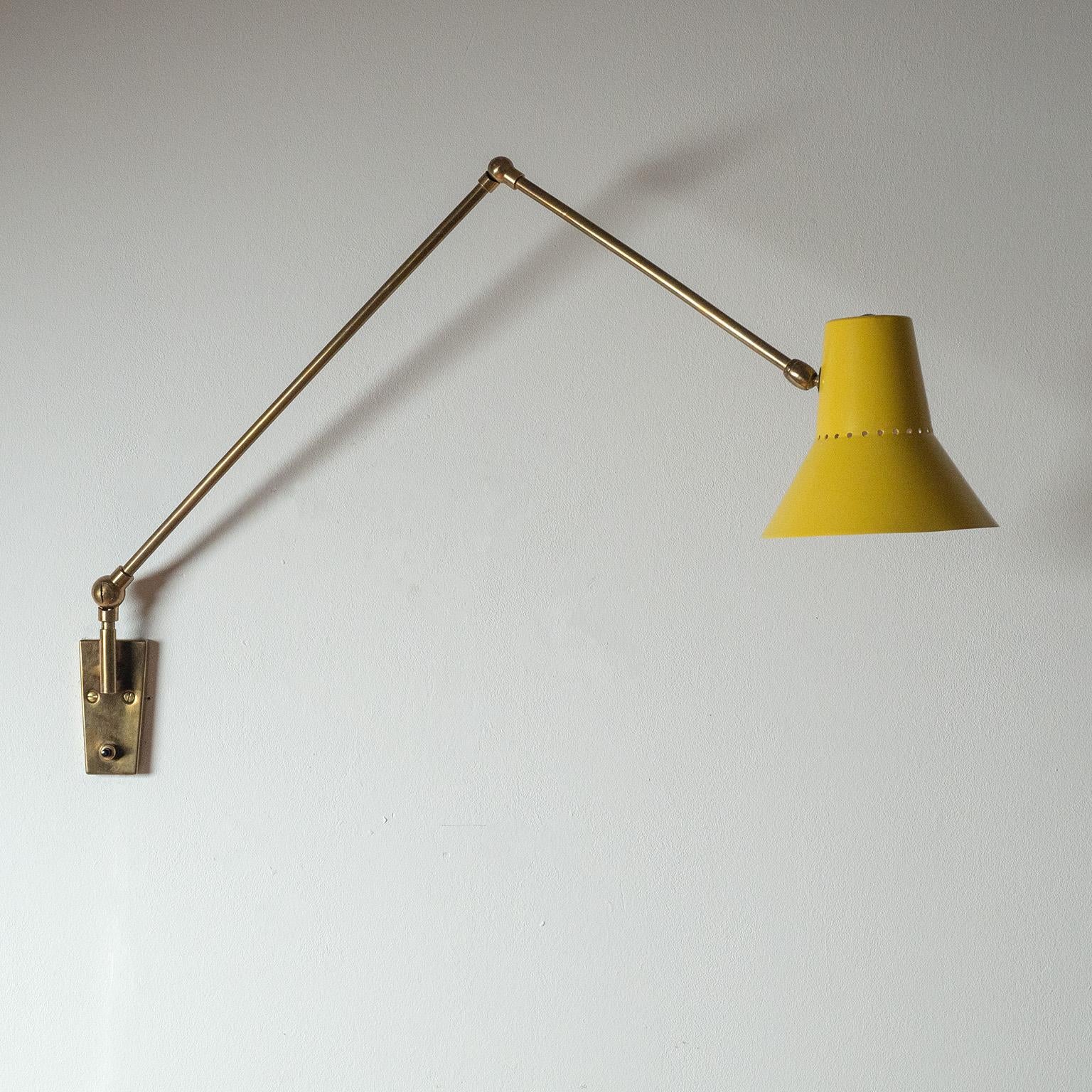 Italian Articulating Wall Light, 1950s For Sale 4