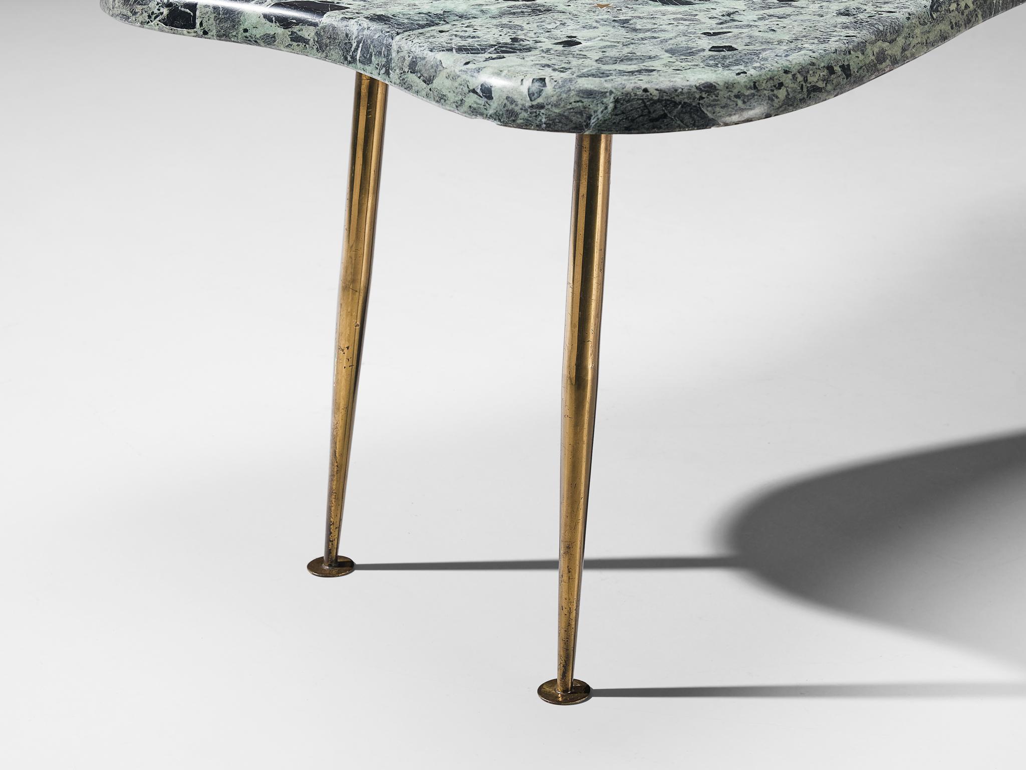 Italian Artisan Coffee Table in Marble, Brass and Bronze 5