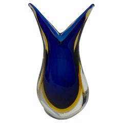 Italian Artisan Glass Vase Sommerso Technique