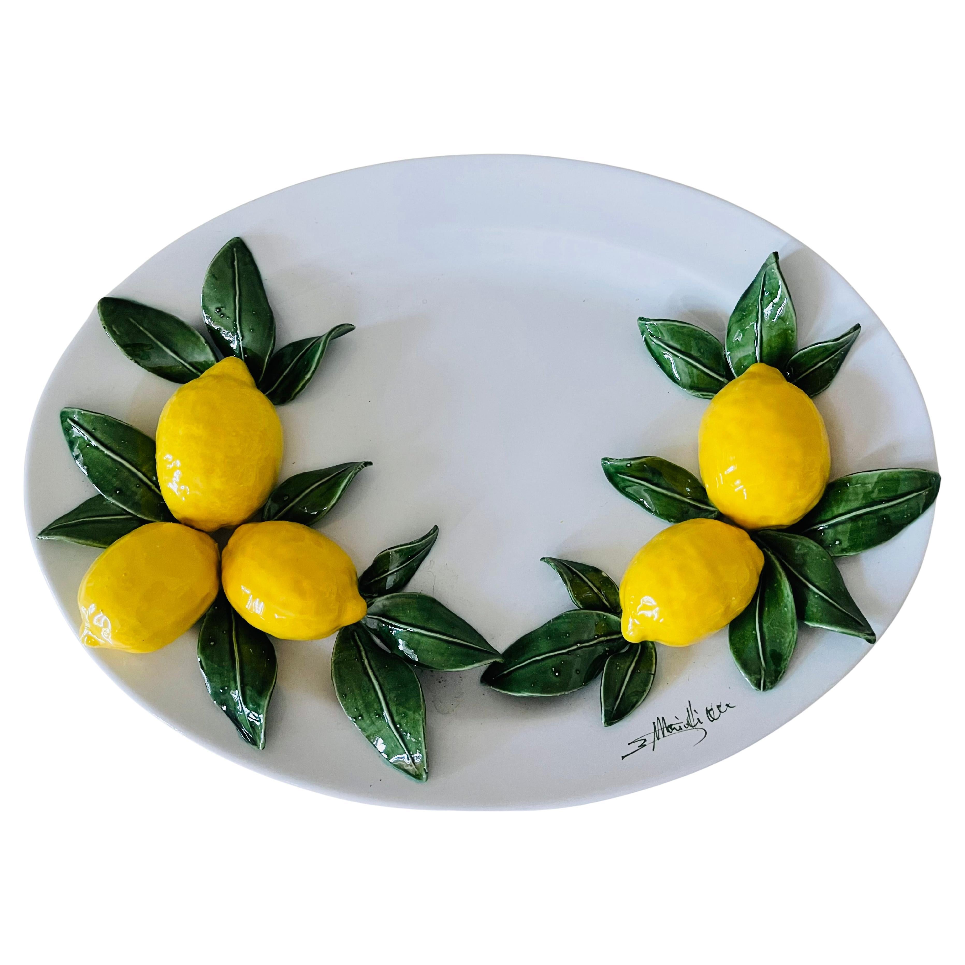 Italiano  Plato de Limón Artesano Florencia Firmado