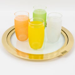 Italian Artist Esa Fedrigolli Gilded Bronze Centerpiece Barware Serving Tray