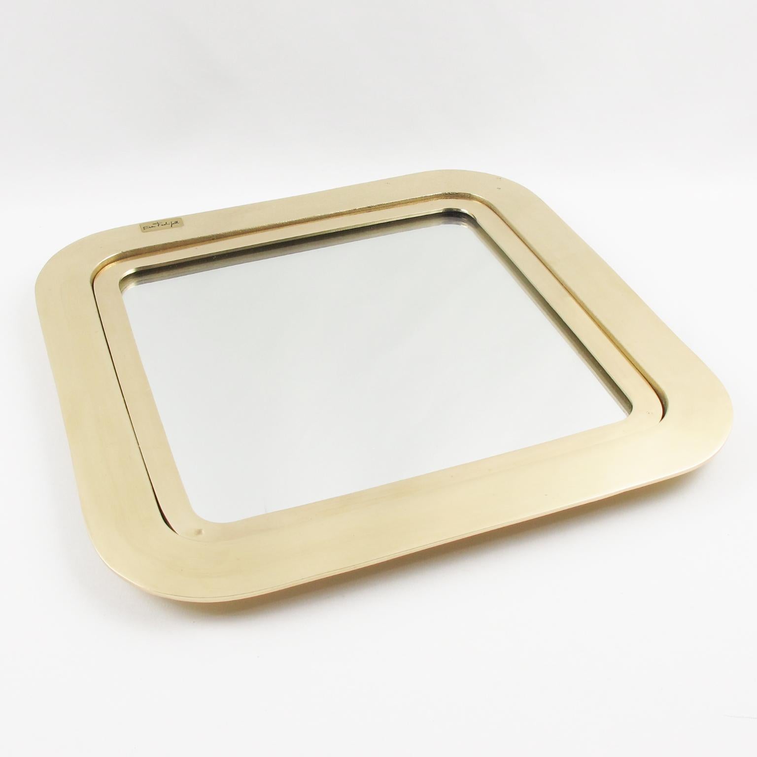 italien Artistics Esa Fedrigolli Bronze doré Centerpiece Tray Vide Poche en vente