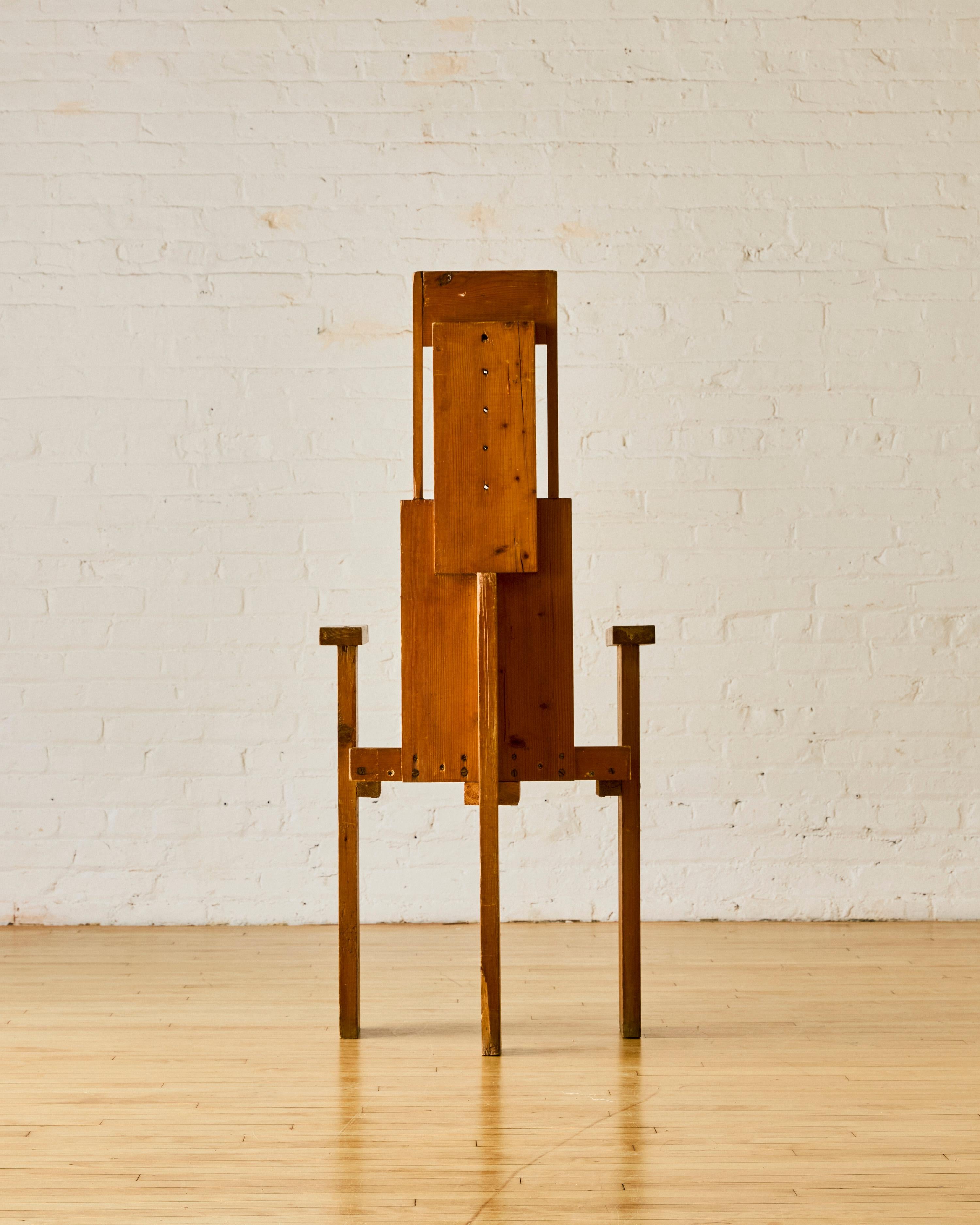 Wood Italian artist made chair C. 1950's For Sale