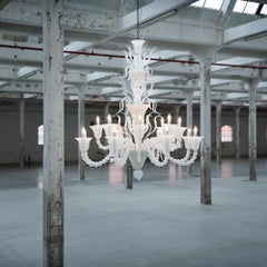 Artistics Lustre 6 bras Fluage fait main Or Murano Verre Multiforme