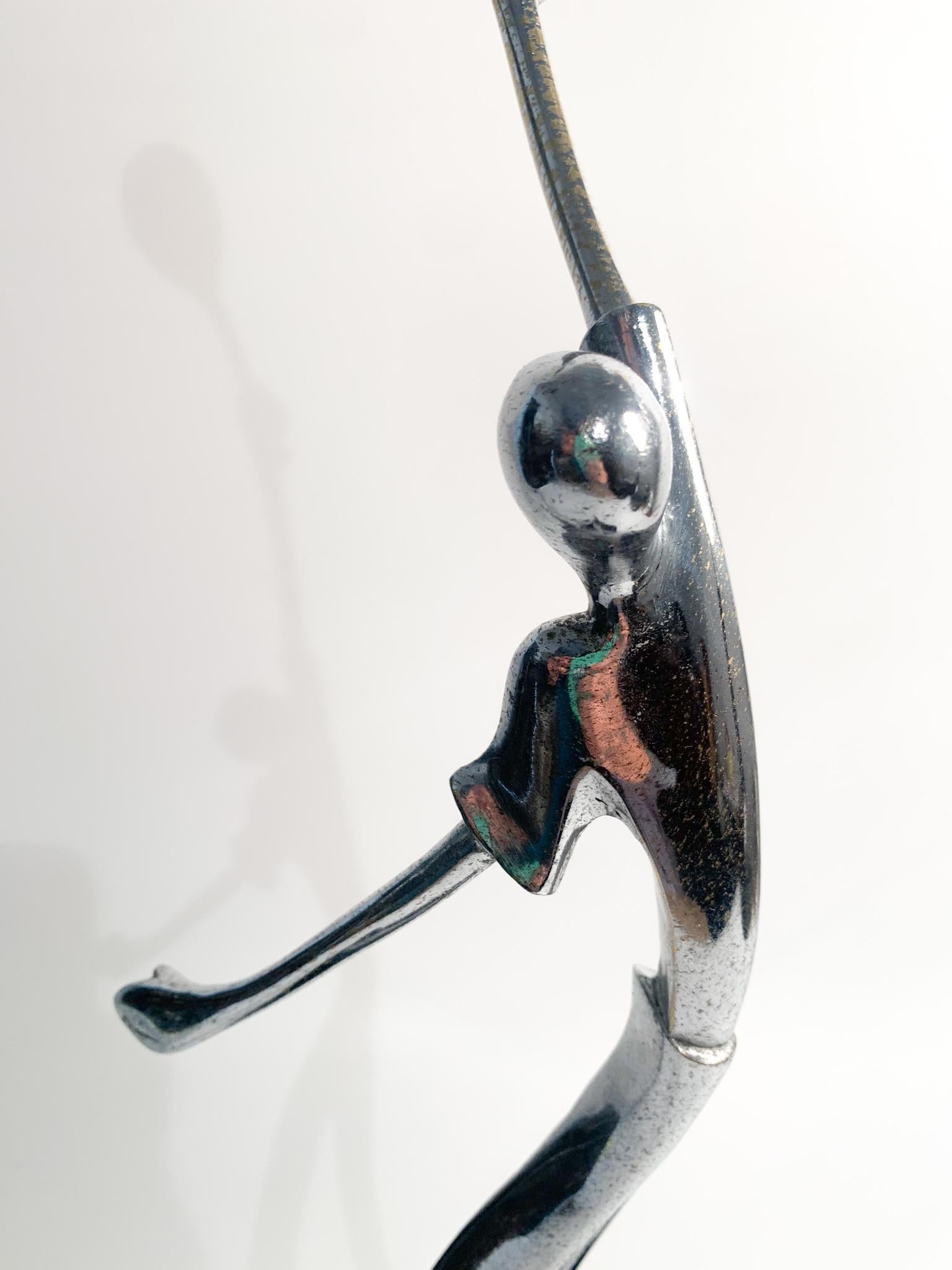 Italian Artistic Metal Tennis Player Deco Statue from the 1930s 5