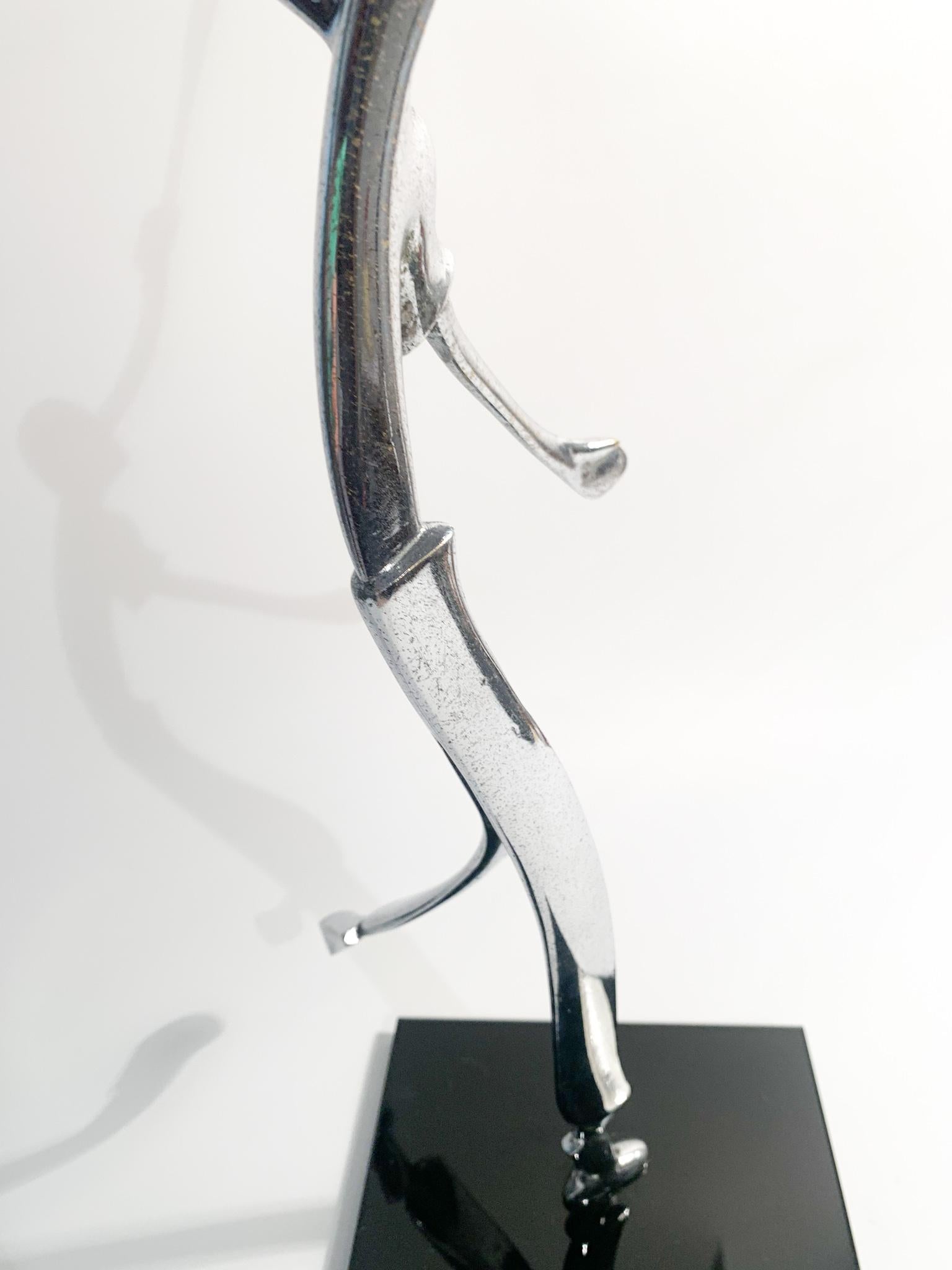 Italian Artistic Metal Tennis Player Deco Statue from the 1930s 4