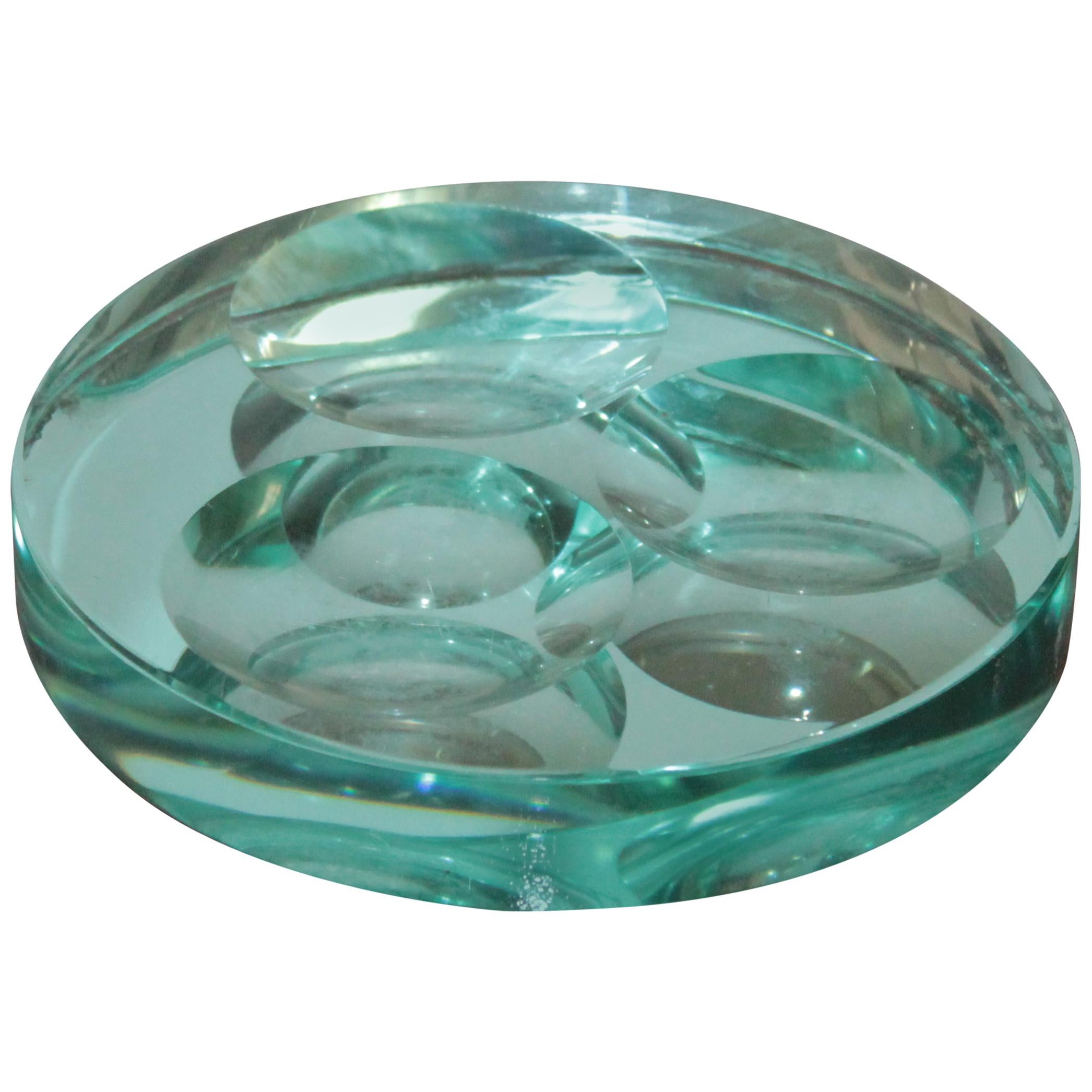 Italian Ashtray/Empty Pockets by Fontana Arte 1960s Art Glass For Sale