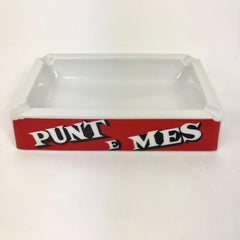 Italienischer Aschenbecher Punt E Mes Aperitivo Carpano aus Verbano Laveno Porzellan, 1970er Jahre