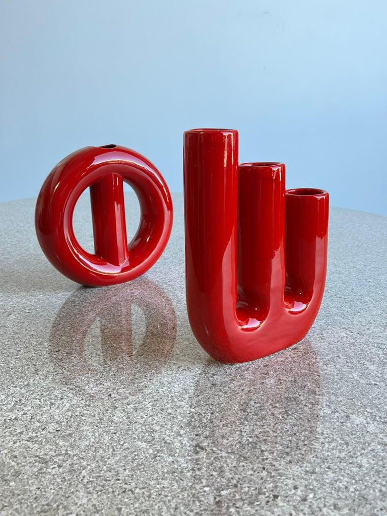 Late 20th Century Italian Astonishing Space Age Set Vases by Gabbianelli  For Sale