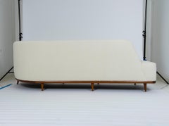 Italian Asymmetrical Sofa with Brass Sabots