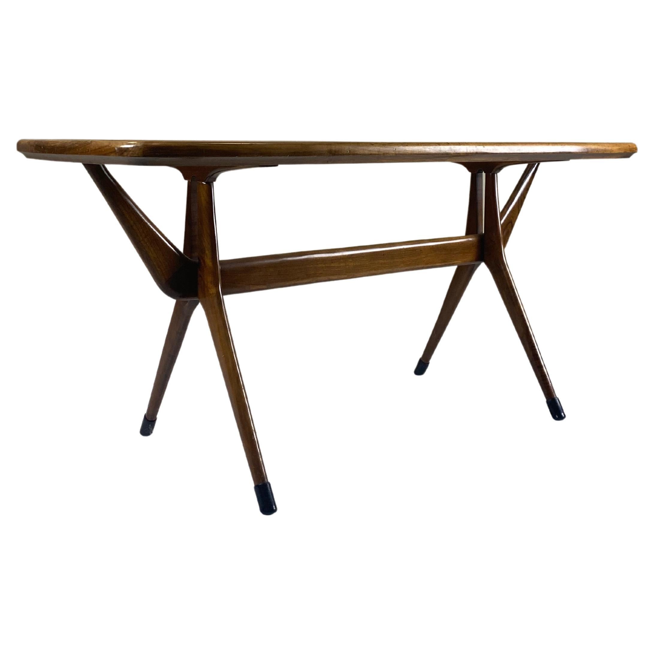 Italian Avantgarde Walnut Coffee Table, Attributed to Cesare Lacca for Cassina