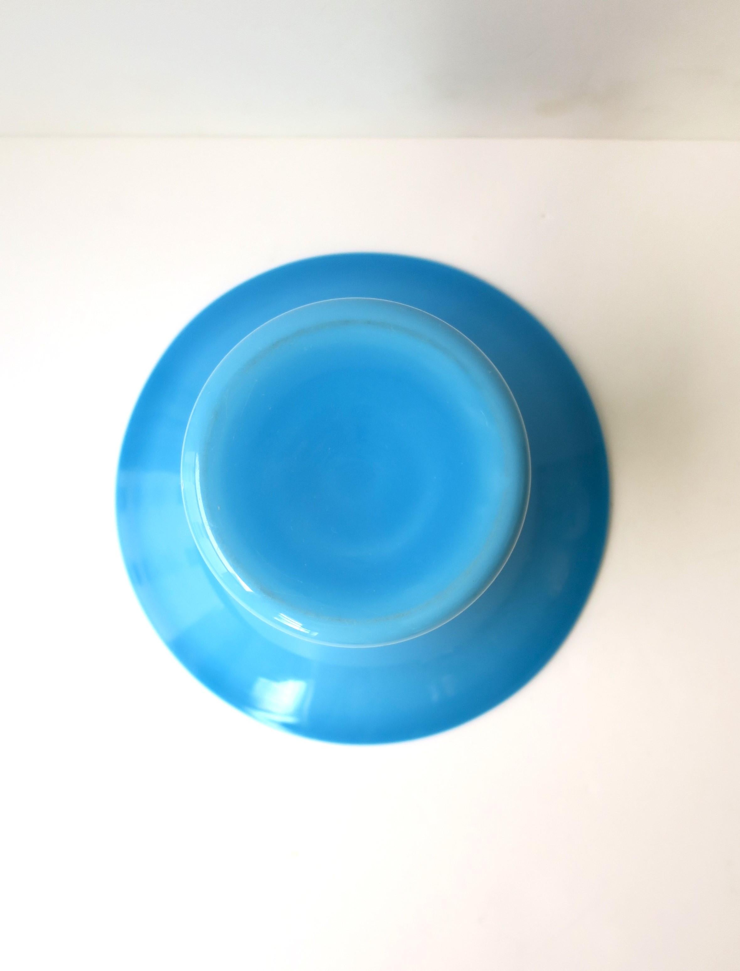 Italian Azure Blue Opaline Glass Vase For Sale 4