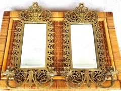 Italian Bacchus Sconces Mirrored Brass by Virginia Metalcrafters