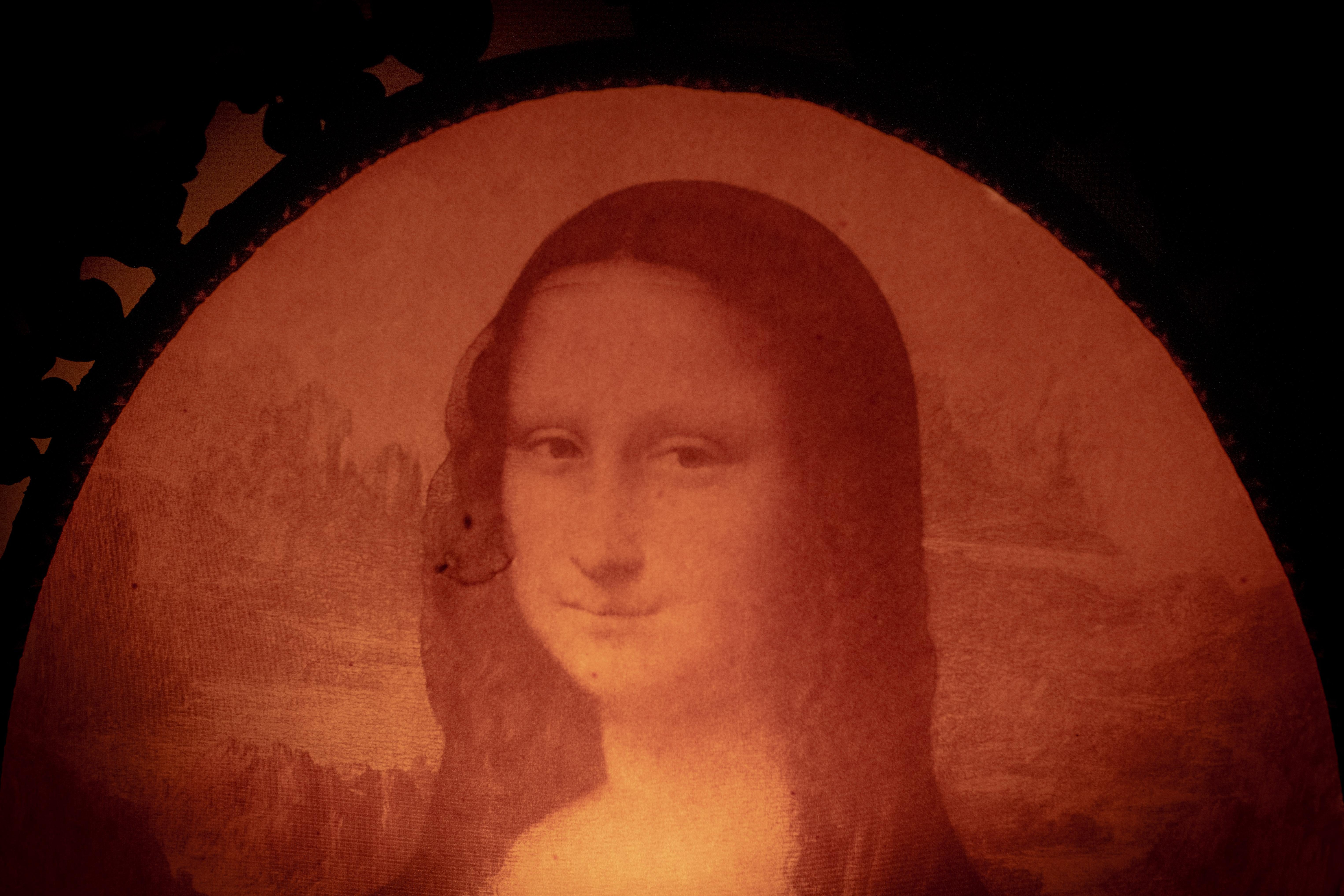 Italienisch beleuchtet  Mona Lisa   1970er Kitsch  (Ende des 20. Jahrhunderts) im Angebot