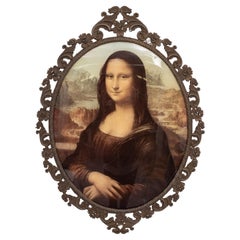 Retro Italian back lighted  Mona Lisa   1970s Kitsch 