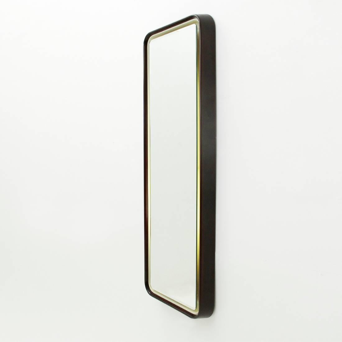 Mid-Century Modern Italian Backlight Rectangular Mirror, 1970s