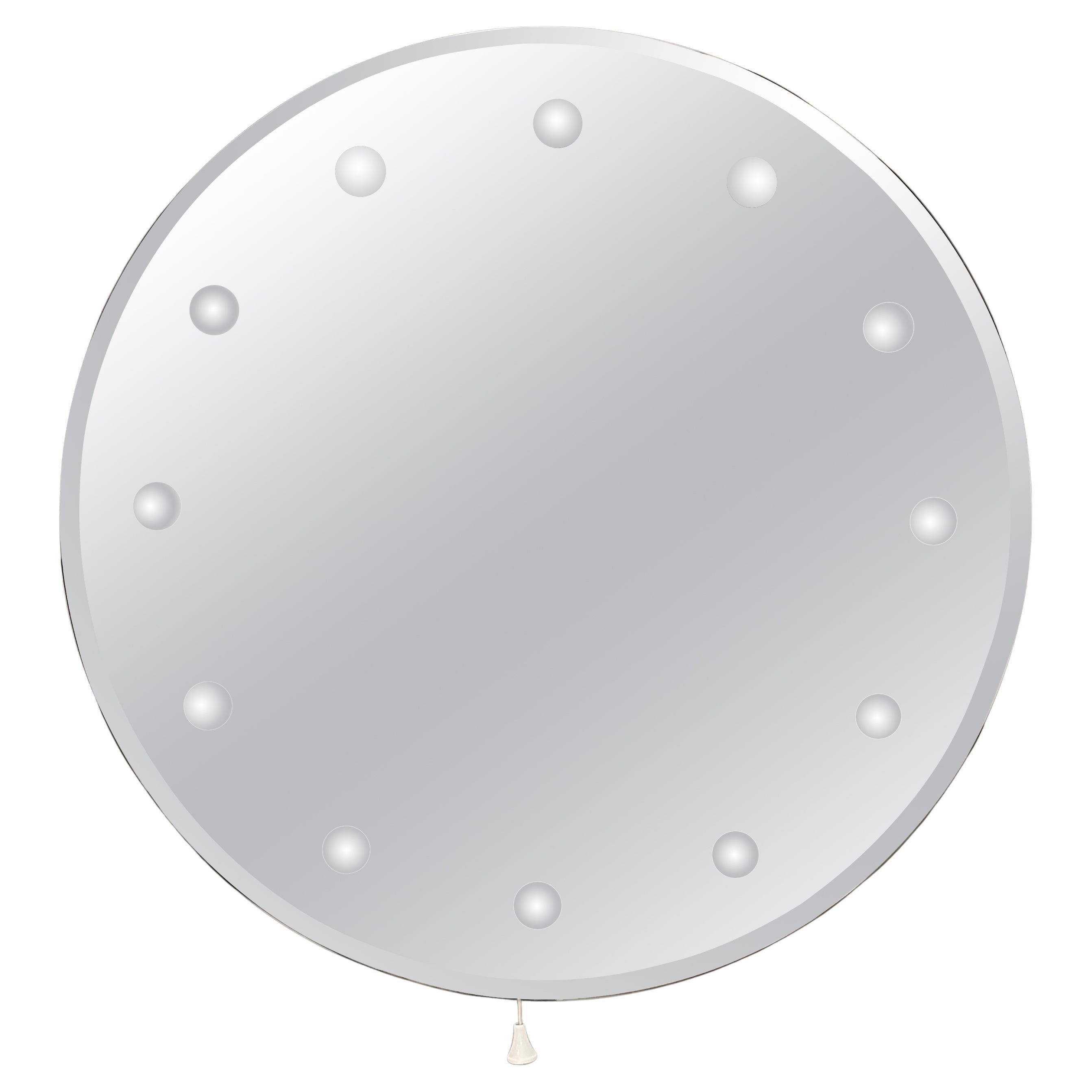 Specchio circolare da bagno retroilluminato italiano in vendita