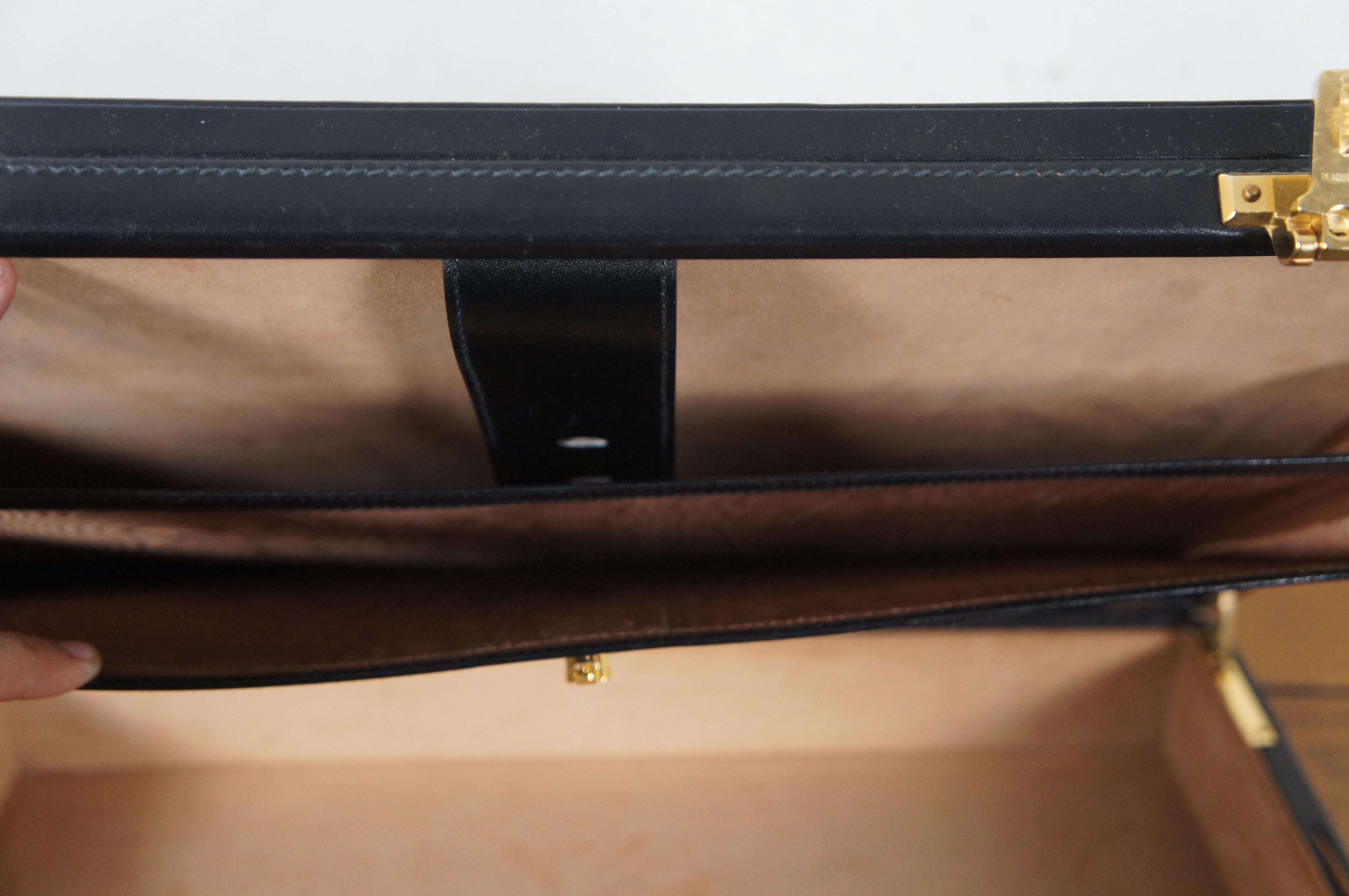 Italian Bally Black Leather Executive Attache Briefcase Combo Lock Case 3