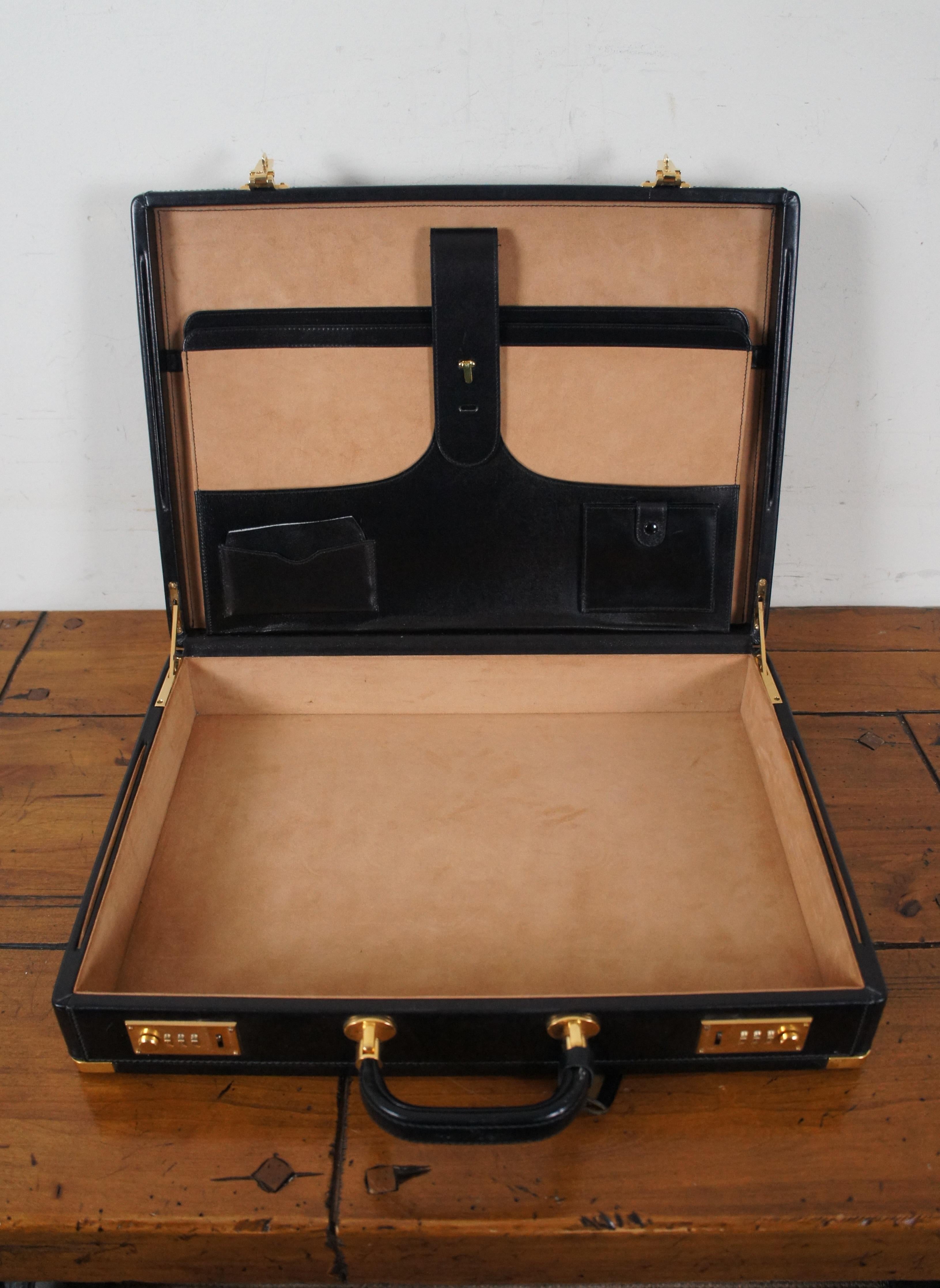 Italian Bally Black Leather Executive Attache Briefcase Combo Lock Case 4