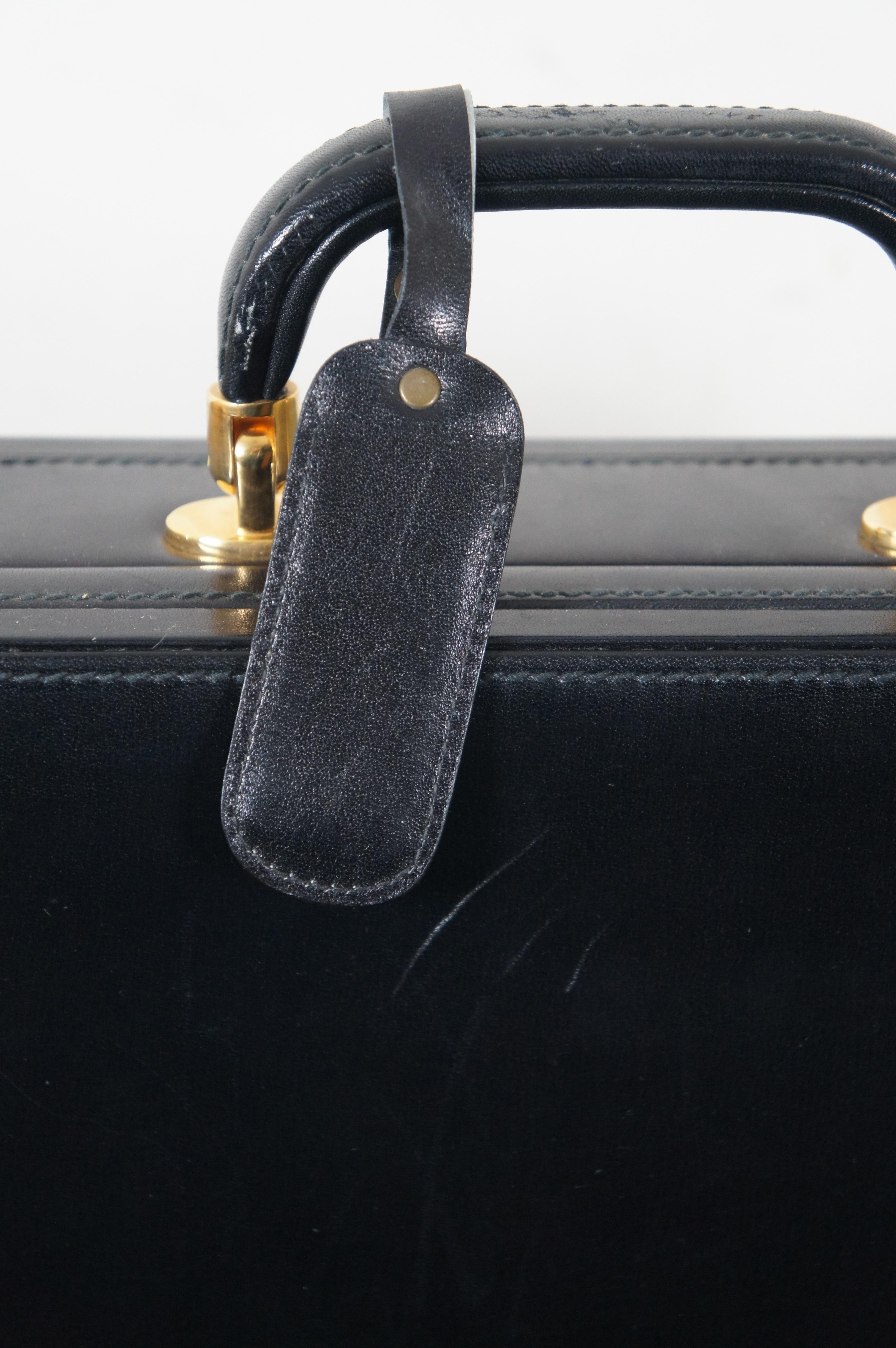 Italian Bally Black Leather Executive Attache Briefcase Combo Lock Case 5
