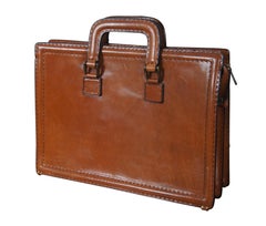 Italienisch Bally Brown Leder Executive Zip Dokument Portfolio Aktentasche Attache