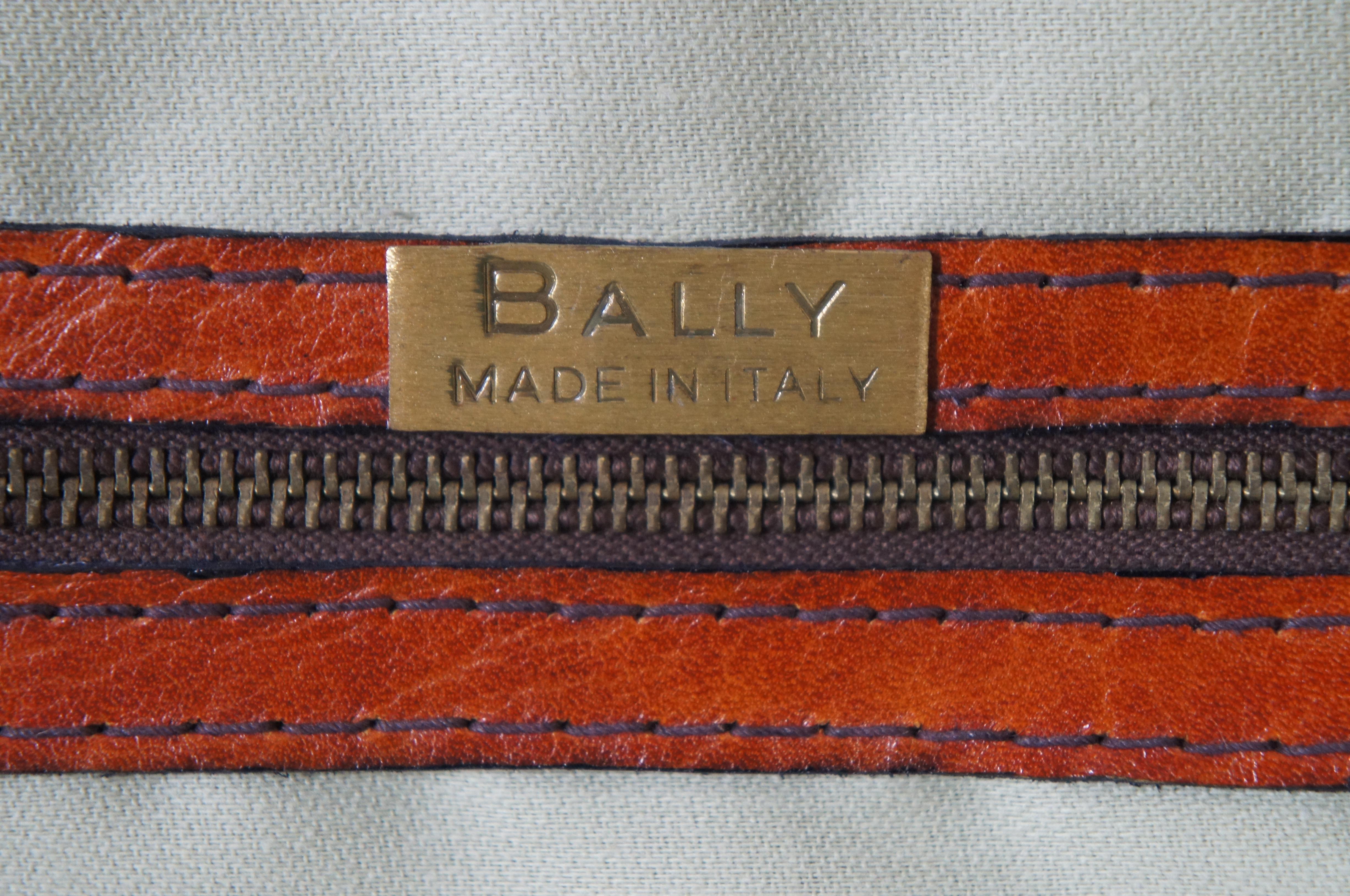 Italienische Bally Brown Leder Koffer Gepäck Carry On Locking Straps Aktentasche 5