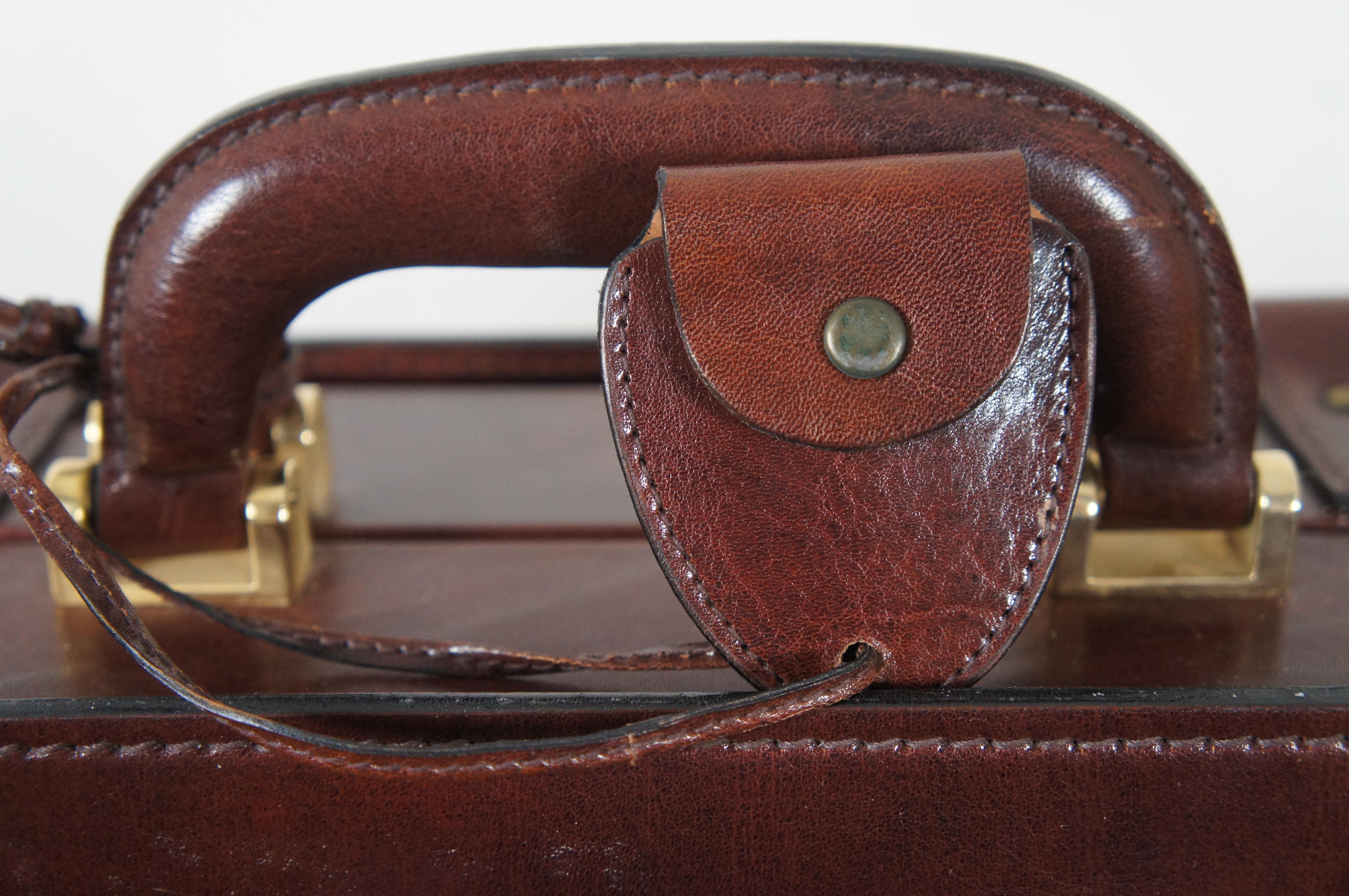 Italian Bally Presto Lock Dark Brown Leather Expandable Executive Briefcase  For Sale 7