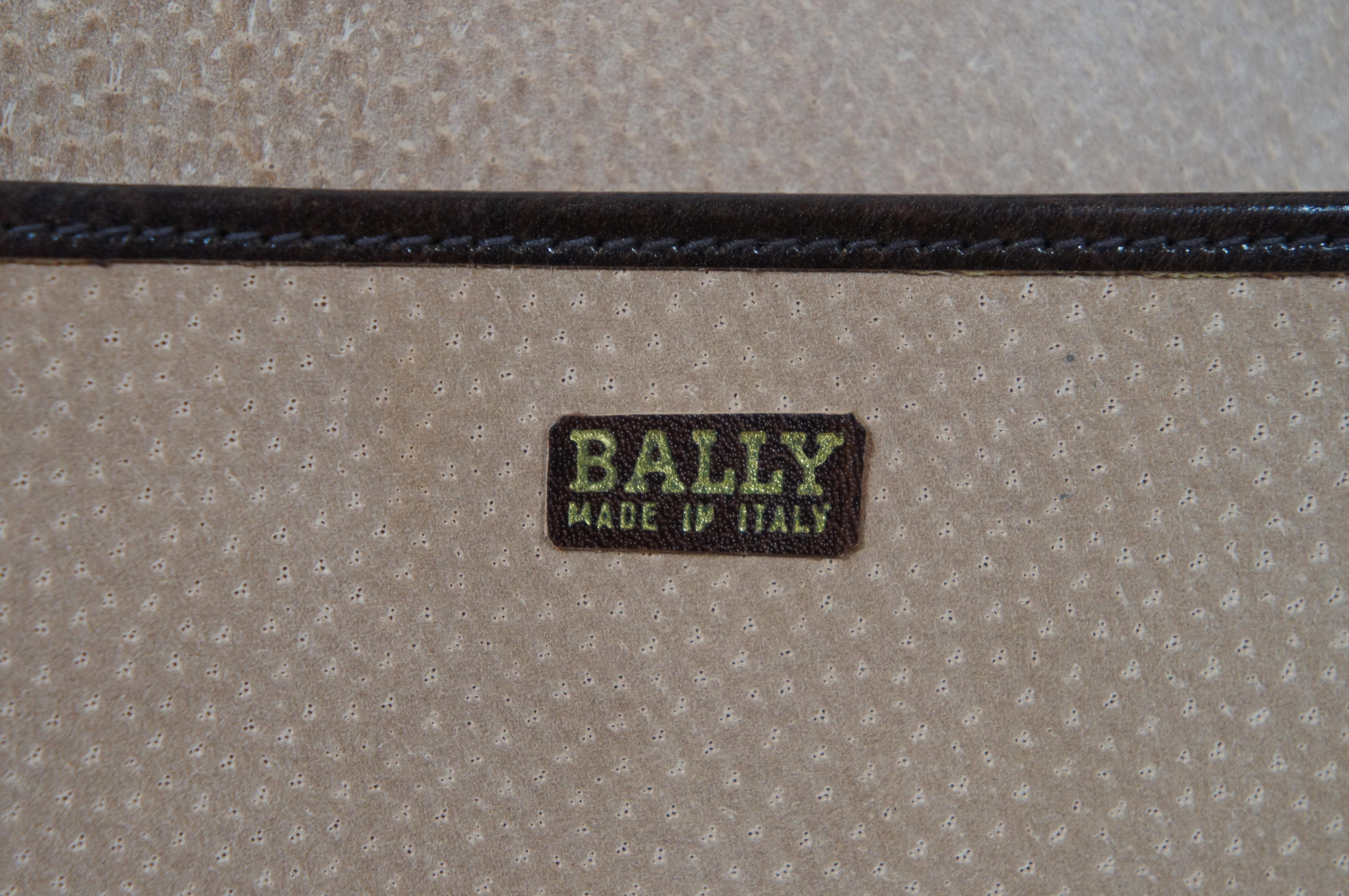 Italian Bally Presto Lock Dark Brown Leather Expandable Executive Briefcase  For Sale 2