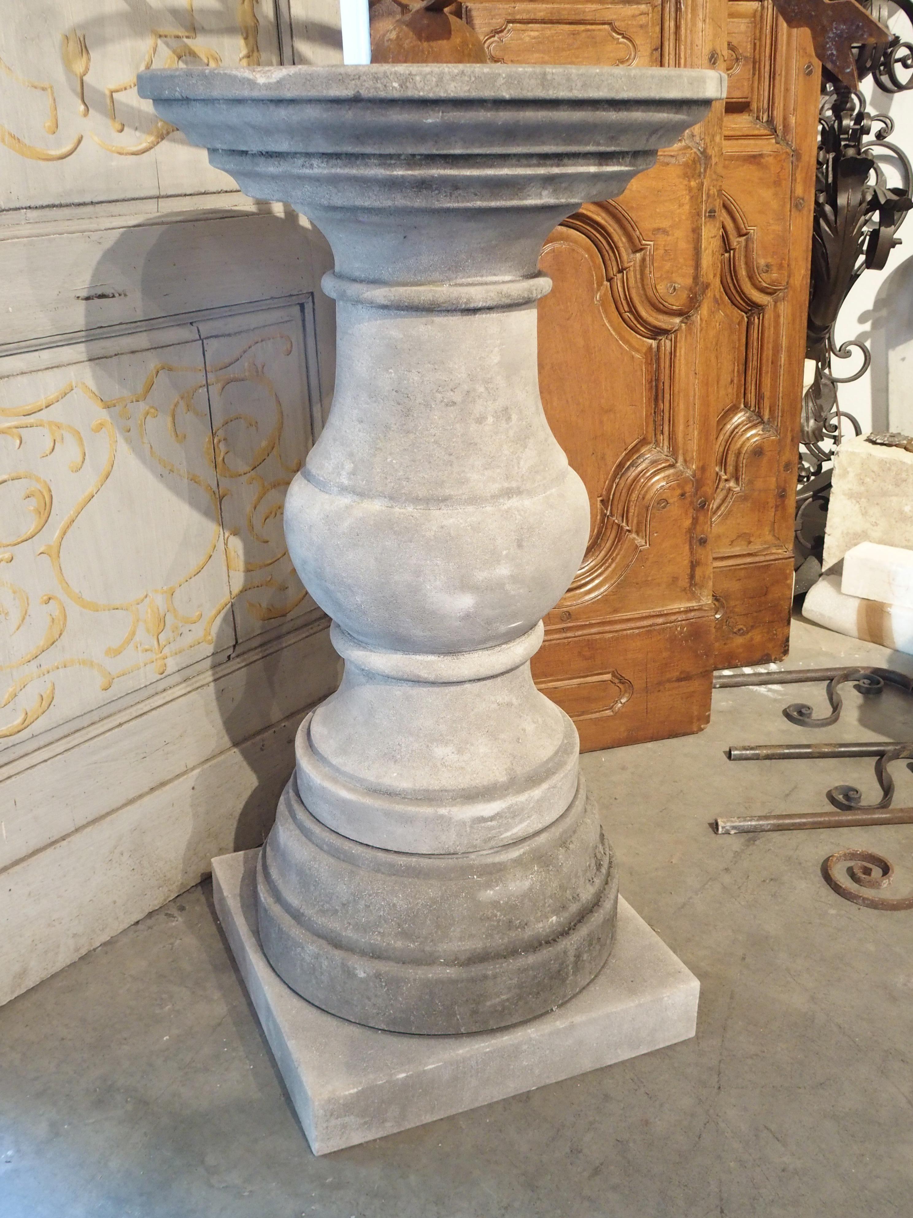 Italian Baluster Form Sundial in Carved Limestone 4