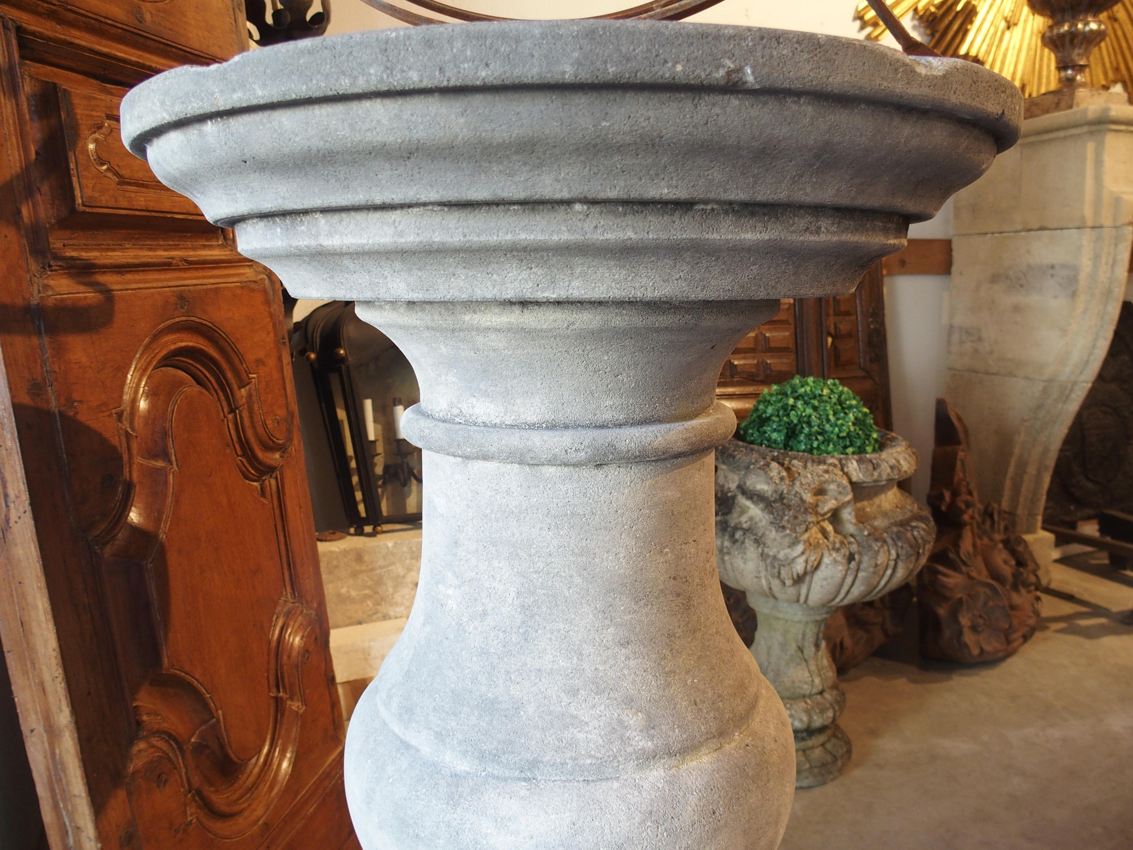 Italian Baluster Form Sundial in Carved Limestone 1