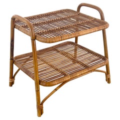 Vintage Italian Bamboo 2-Tier Table