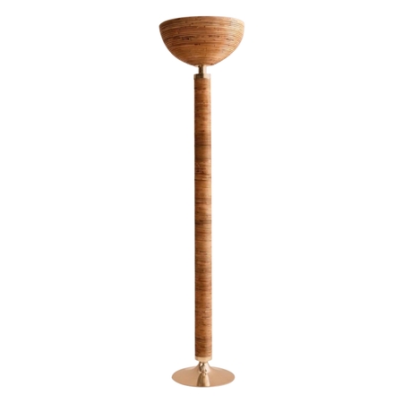 Italian bamboo and brass floor lamp