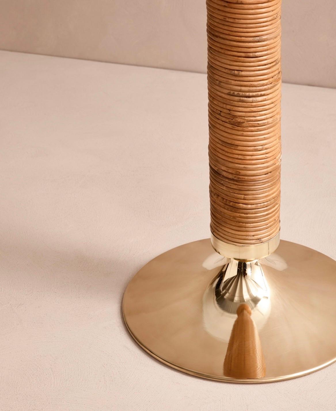 Italienische Stehlampe aus Bambus und Messing im Gabriella Crespi-Stil  (Moderne der Mitte des Jahrhunderts) im Angebot