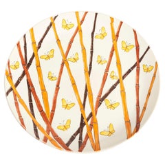 Italian Bamboo and Butterfly Large Plate Set of Two