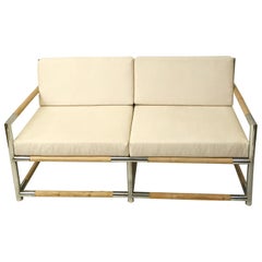 ITALIAN BAMBOO AND CHROME SOFA, circa 1970