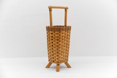 Italian bamboo and rattan umbrella stand, 1960s